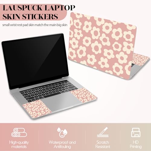 Image of Pink Floral Laptop Skin Sticker Cover Decal, 12 13 13.3 14 15 15.4 15.6 inch Laptop Notebook Vinyl Skin Sticker Cover Personalized Art Protector