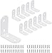 12 Stücke Winkel Klammern 40 * 40mm, JatilEr Metall Winkelverbinder 90 Grad L Form Ecke Klammer Möbel Winkel mit 48 Schrauben für Fest Verbunden Tabelle Stuhl Bücherregal - Weiß