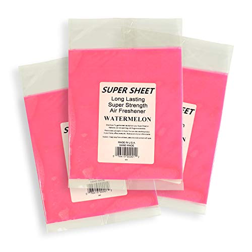 Image of Super Sheet Large (8 inchx7 inch) Under Seat Car Air Freshener, 3-PACK (Watermelon)