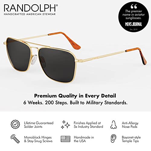 Image of Randolph Eyewear Intruder Aviator Sunglasses for Men and Women - Aviator Glasses Non-Polarized, UV Protection Sunglasses