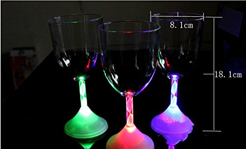 Led Light Up Flashing Wine Goblet Wine Glasses, Set Of 6 #TOP3
