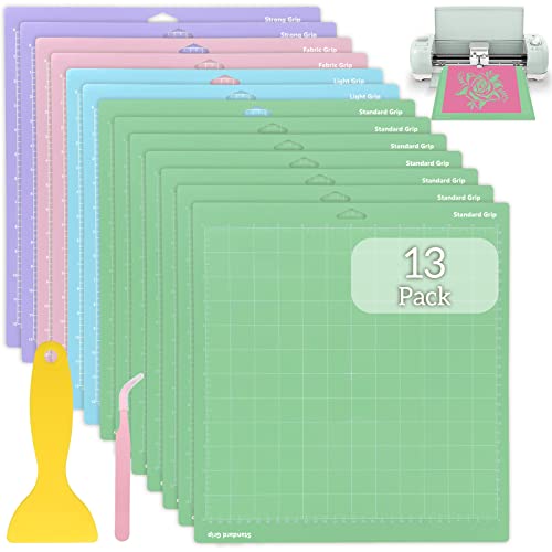 ZOCONE 13 Pcs Cutting Mats for Cricut, 12&rdquo;x12&rdquo; Variety Grip Sticky Non-Slip Durable Cutting Mats for Cricut Maker, Explore Air Series, Replacement Accessories for Cricket