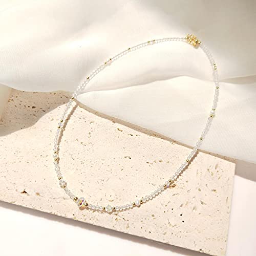 Collier perlé en quartz et perles d'eau douce raffiné or 14K - 4