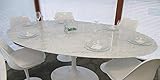 saarinen tisch knoll international  Ovaler Tulpentisch cm 199x121Carrara-Marmor weiße Basis