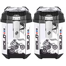 Motorcycle Side Case Cases for Yamaha CUXI 20062020 Waterproof Saddlebags Large Capacity Quick Release Motorbike Side Bag Universal Luggage Bag with Lock,Side Box-Black White