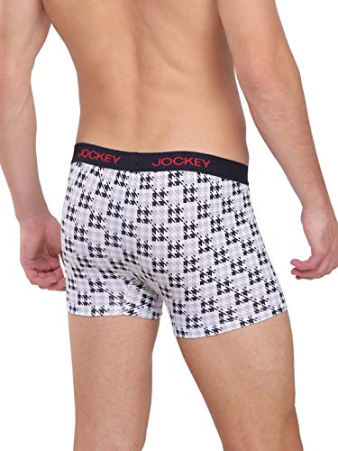 Image of Jockey US63 Men's Super Combed Cotton Elastane Stretch Printed Trunk with Ultrasoft Waistband (Prints May Vary)
