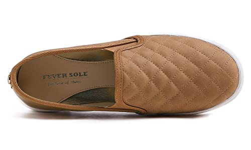 Image of FEVERSOLE Women's Casual Slip On Sneaker Comfort Quilted Loafer Flats