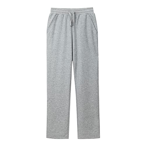 KIDNATION Kids Sweatpants Antistatic Fabric Fleece Pants Fleece Open Bottom Jogger with Pockets for Boys and Girls 4-14 Years