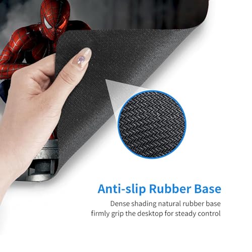 Image of BESTOR Anime Series Spiderman Printed Mouse pad with Anti-fray Stitching, Waterproof Surface & Non-Slip Rubber Base Stitched Edges Gaming Mouse Mat for Laptop (60cmx34cm)