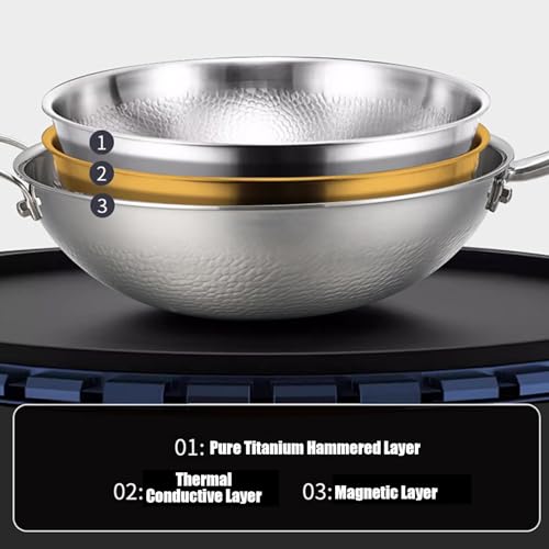 Wok de titanio martillado 12.6 pulgadas con tapa miniatura 3