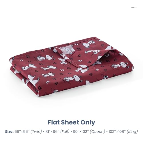 50% Off Berkshire Peanuts Queen Flat Sheet - Cute Snoopy Design - Image 8
