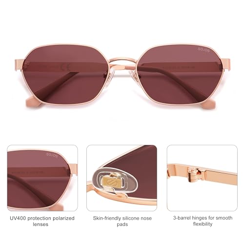 Image of SOJOS Trendy Polarized Hexagon Sunglasses Womens Mens SJ1238