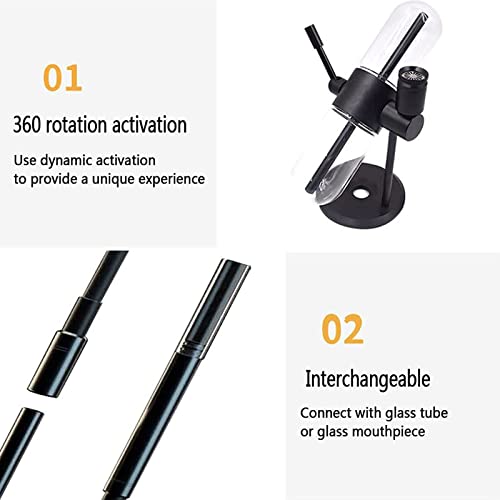 LBWF Gravity Rotating Shisha, 15 Zoll Gravity Shisha Komplettset, 360 Grad Drehbare Transparente Glas-Shisha Mit… – Bild 4
