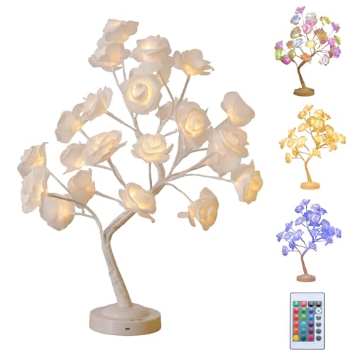 Luminaire arbre à roses LED romantique télécommandé décoration intérieur