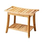 sgabello da doccia in legno di teak con ripiano - durevole e resistente all'acqua - aggiunge bellezza e comodità - migliora lo spazio del tuo bagno