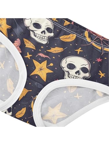 ZZKKO Vintage Skull Star Leaf Girls Underwear Toddler Panties for Girls Comfort Brief Size 2-8T4