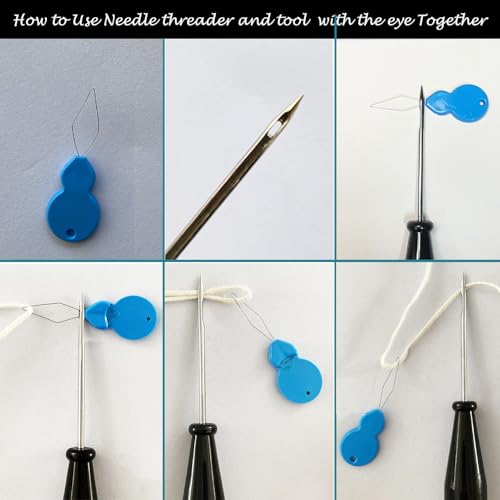 Image of 11 PCS Candle Punch Wicking Needle tools with Hook & Eye Mold Hole Punch Candlewick Inserting Tool Tweezer for Silicone Molds Large-Eye Candle Wicking Needle Threader for Candlewick of All Thicknesses