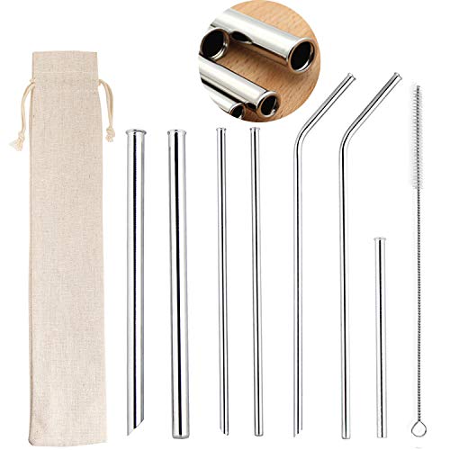 ZFITEI Stainless Steel Metal Straws, Reusable Comfortable Rounded tip Drinking Straws, Anti-Scratch - //coolthings.us