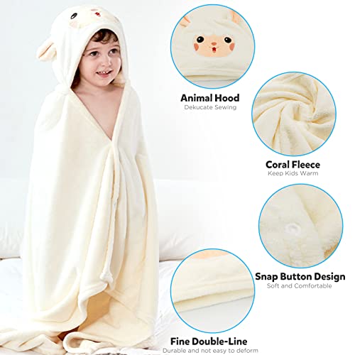 Image of ROMASA Baby Bath Towel Ultra Soft Hooded Towel Highly Absorbent Bathrobe Blanket Toddlers Shower Gifts for Boys Girls-27.5 inch x 55 inch (White)