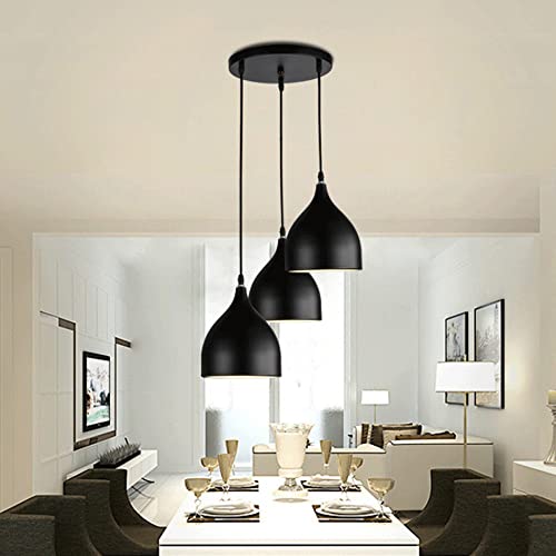 Lampes suspendues minimalistes modernes lustre E27 noir - 4