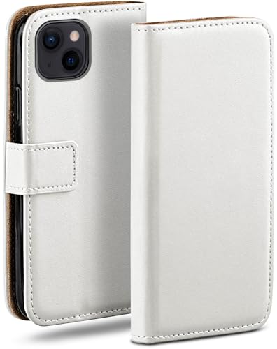 Coque rabat iPhone 13 moex évite rayures écran simili cuir blanc