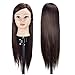 Cabeza de maniquí de 66 cm para entrenamiento de cosmetología para el pelo de la cabeza del maniquí modelo de la cabeza de peluquería pelo sintético con abrazadera libre