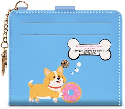 Small Wallets Woman RFID Blocking PU Leather Credit Card Holder - Card Wallets for Women - with Zipper Coin Purse - Keychain Wallet with ID Window - Stylish Print Pattern