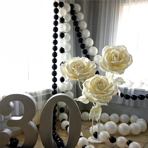 Image of Black Link Balloons, 100PCS Quick Linking Balloons for Make Balloon Wall Arch Garland, Black Linked Balloons for Wedding Birthday Baby Shower Engagement Graduation Halloween Party Decorations (6inch)