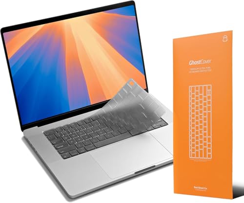 GhostCover FlexType Premium Keyboard Protector for High-Performance Typing, Compatible with 2021-2025 M4/M3/M2/M1 Pro/Max MacBook Pro 14/16, M4/M3/M2 MacBook Air 13/15, US Keyboard Layout, Translucent