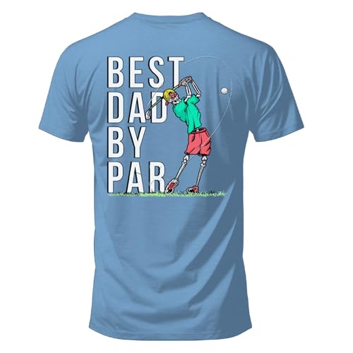 Salty Bones Best Dad by Par Golf Graphic T-Shirt Classic Fit Printed in USA (US Alpha Large Regular Regular Heather Indigo)