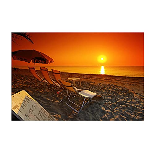 Toile coucher de soleil plage pour remplacer un tableau terne par un paysage lumineux