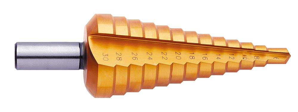 Wiertło stopniowe Exact z prostym nitem, 6-30 mm, HSS, powłoka TiN