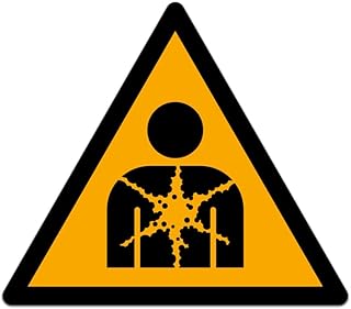 W071 - Substance Or Mixture Presenting A Health Hazard Sticker Decal - Self Adhesive Vinyl - Weatherproof - Made in USA - iso 7010 iso 3864 hazard safety signs Sized 2" W x 1.75" H