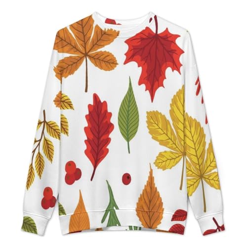 MoBlinko Mens Sweater Autumn Maple Leaf Sweaters for Men Crew Neck Sweater for Men Lightweight Pullover2