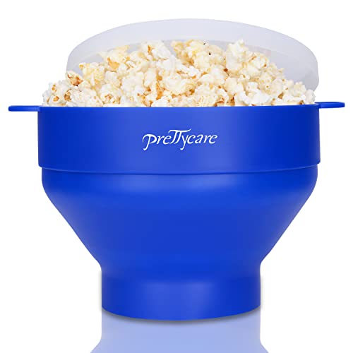 PrettyCare Microwave Popcorn Popper, Silicone Popcorn Popper Bowl