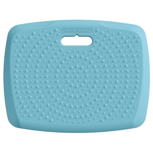 Image of 3 /4 inch Thick Office Standing Desk Mat, Portable Cushioned Standing Pad with Massage Points, Anti Fatigue Kitchen Floor Mat with Handle, Multi-Purpose Floor Comfort Mat (Teal, 17 inch x 22 inch)