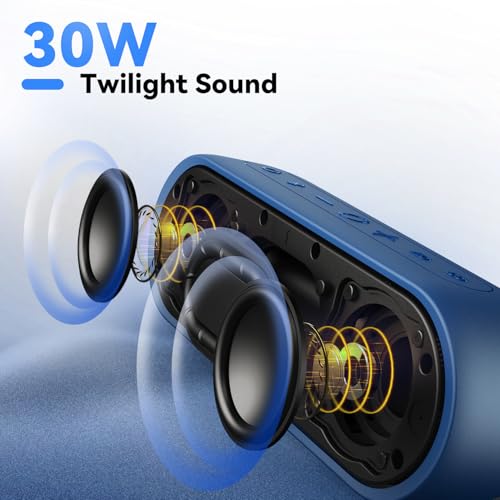 Image of Tribit XSound Plus 2 30W 5.3 Bluetooth Wireless Speakers,Powerful Louder Stereo Sound with Bass-Enhanced XBass Function,24H Playtime,IPX7 Waterproof,Built in Mic,150ft BT Range for Home /Outdoor,Blue