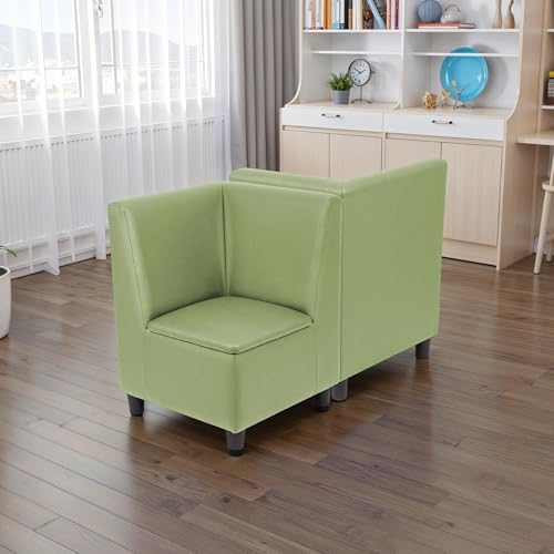 Image of FDP Kid Comfort Collective Modular Corner Armless Armless Chairs, 2-Pack - Fern Green