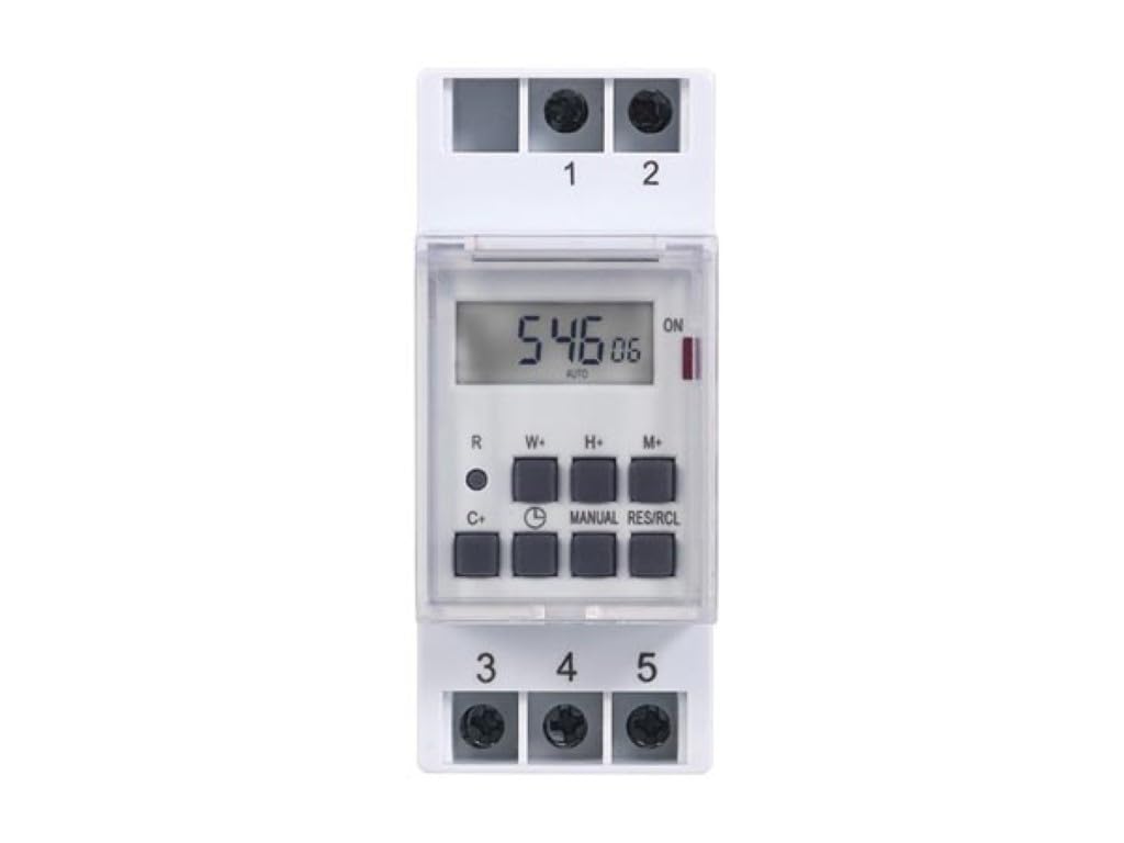 Perel Temporizzatore settimanale, digitale, guida DIN, 230 V, 16 A, 3600 W, per interni, bianco