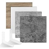 Goshoot 2x2ft Photo Backdrop Boards Kit, 2 in 1 Flat Lay Background Board for Food Product Photography Tabletop Props Realistic Surface Cement & Wood Texture -2Pack 4Graph 1