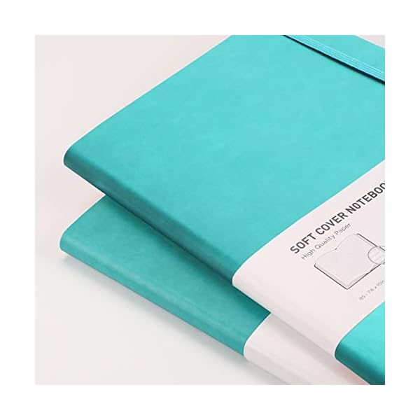 2er Pack Notizbuch B5 Liniert Softcover, RETTACY großes Tagebuch mit PU Leder, 100 g/m² Dickes Papier, 408 Nummerierten… – Bild 3