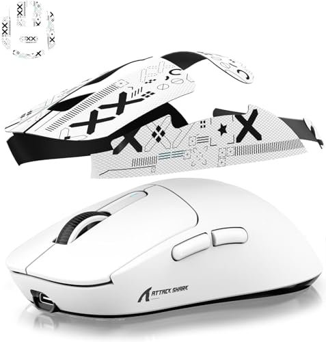 Image of Mouse Anti Slip Grip Tape, Pre-Cut Universal Griptape for Superlight Wireless Gaming Mouse Skins, Sweat Resistant, Elastics Refined Side Grips, Easy to Apply, Ultra-thin 0.5mm (0.02in) - White