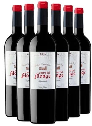 Cueva del Monge -200 Monges - Envío Gratis 24 H - Vino Regalo - Vino Tinto - Rioja - Enviado por Cosecha Privada (6 x Botella 75 cl, Tinto)