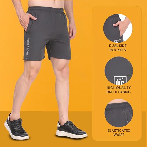 Image of Ultimate Goal Sports Athletic Shorts with Zip Pockets|Lightweight Activewear | Sportswear Shorts | Gymwear| Exercise Shorts | Dry-Fit Shorts | Running Shorts