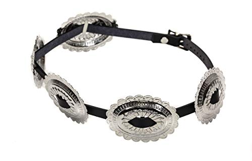 Oval Conch Hat Band for Cowboy Hats Steampunk Punk Rock Tophat Thrash Metal Black