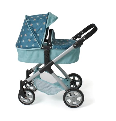 Poussette de poupée 2 en 1 Mila Bayer Chic 2000 avec poignée réglable turquoise