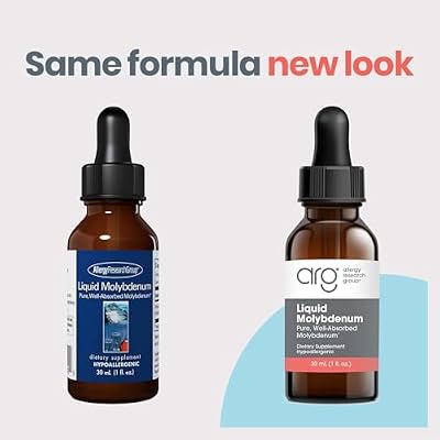 Allergy Research Group Liquid Molybdenum Supplement - Sulfur Metabolism Support, Detox, Uric Acid, Trace Minerals, 25mcg Liquid Drops - 1 Fl Oz