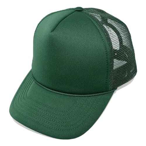 Image of Trucker Hat Mesh Cap Solid Colors Lightweight with Adjustable Strap Small Braid