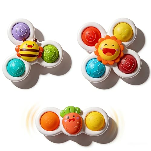YIQOGAME Sesnsorik Spielzeug für Babys ab 1 2 3 Jahre, Saugnapf Badewannen-Spielzeug im Montessori-Stil, Sicheres & Spaßiges Badespielzeug für Kleinkinder, Toddler ab 1 Jahr