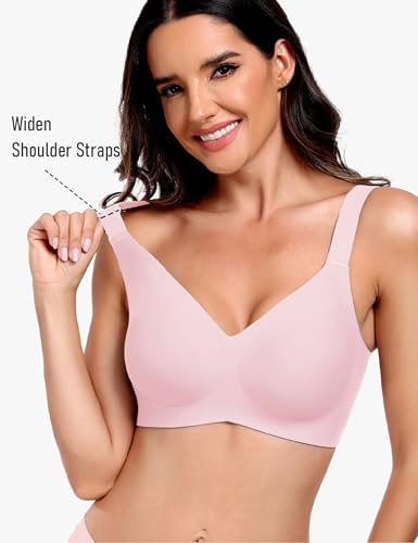 Image of GXOULRRA V Lace Wireless Jelly Bra Seamless Push Up Bras for Women No Underwire Full Coverage Comfortable Sleep Bralette